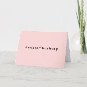 Tarjeta Diseño moderno de Hashtag rosa de moda