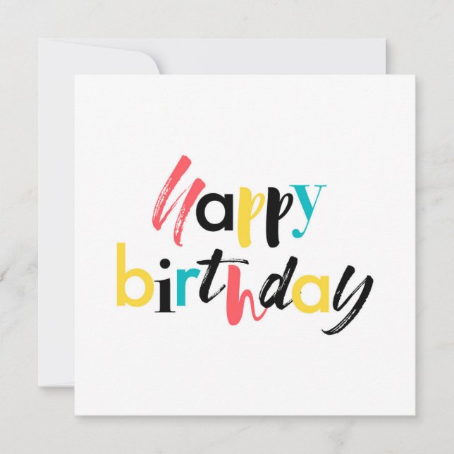 Tarjeta Diseño moderno y alegre de "Feliz Cumpleaños" (Anverso)