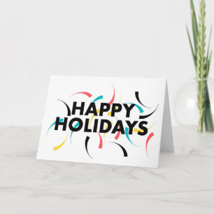 Tarjeta Diseño moderno y divertido de "Felices Fiestas"