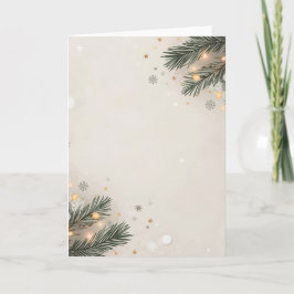 Tarjeta Diseño navideño acogedor de copo de nieve y pino