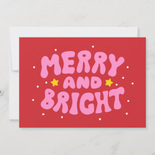 Tarjeta Diseño Navideño Retro Alegre y Brillante