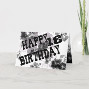Tarjeta Diseño negro/blanco del décimo octavo cumpleaños