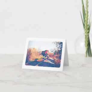 Tarjeta Diseño Notecard de Acuarela del tren del otoño