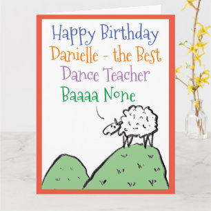 Tarjeta Diseño ovino Feliz cumpleaños a profesor de danza