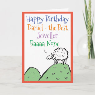 Tarjeta Diseño ovino Feliz cumpleaños a una joyera