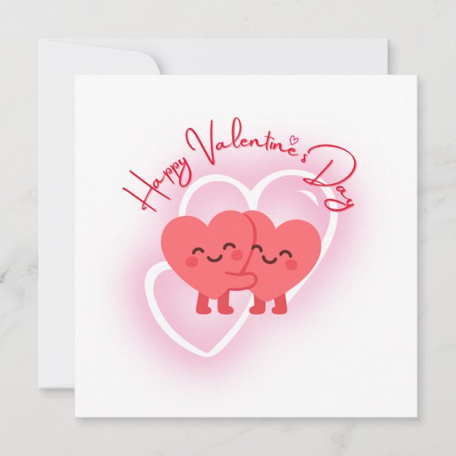 Tarjeta Diseño personalizado de corazón rojo de San Valent (Anverso)