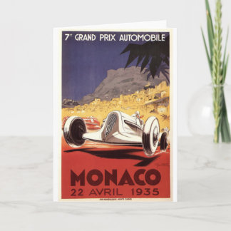 Tarjeta Diseño poster del Gran Premio de Mónaco de 1935