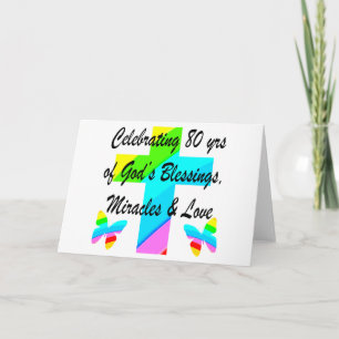 TARJETA DISEÑO RELIGIOSO PERSONALIZADO 80º CUMPLEAÑOS