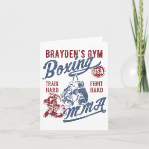 Tarjeta Diseño retro de boxeo de gimnasia en Brayden para