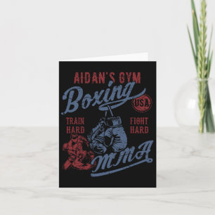 Tarjeta Diseño retro de boxeo gay de Aidan para el nombre 