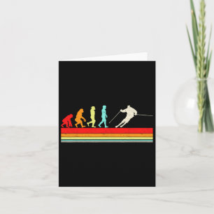 Tarjeta Diseño retro de deportes de invierno divertido par