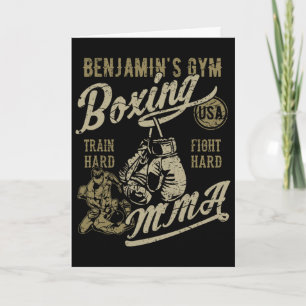 Tarjeta Diseño Retro de Gimnasio de Boxeo Mma de Benjamin 