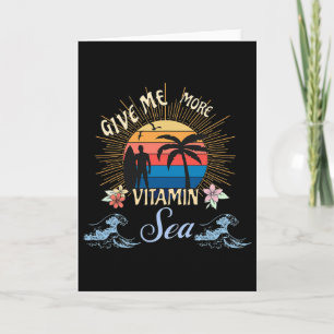 Tarjeta Diseño Retro Divertido Verano Vacaciones Playa 