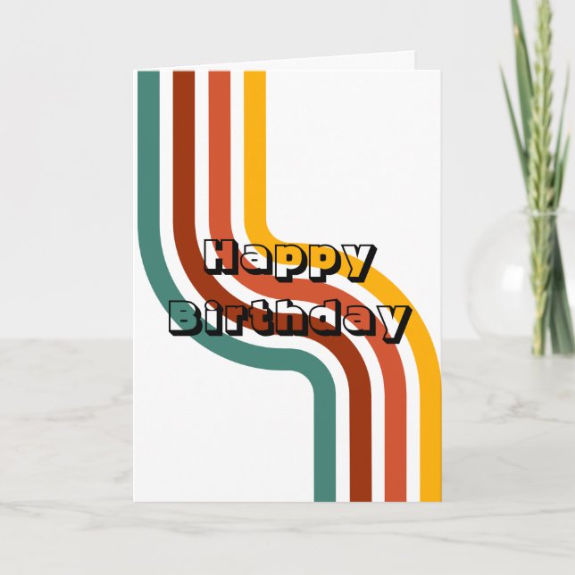 Tarjeta Diseño retro, Feliz Cumpleaños  (Anverso)