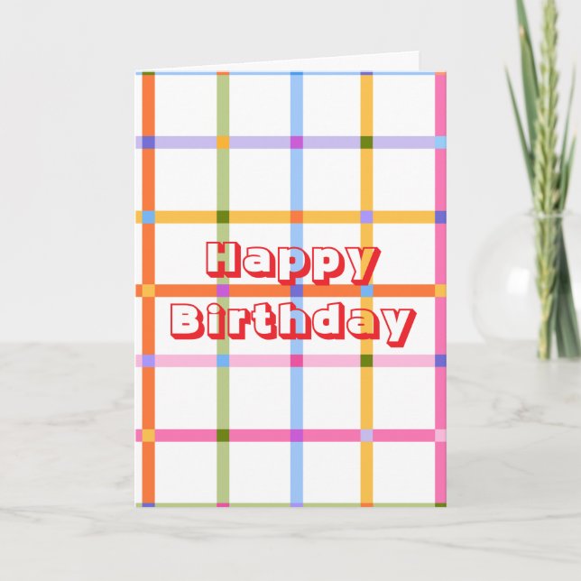 Tarjeta Diseño retro, Feliz Cumpleaños  (Anverso)