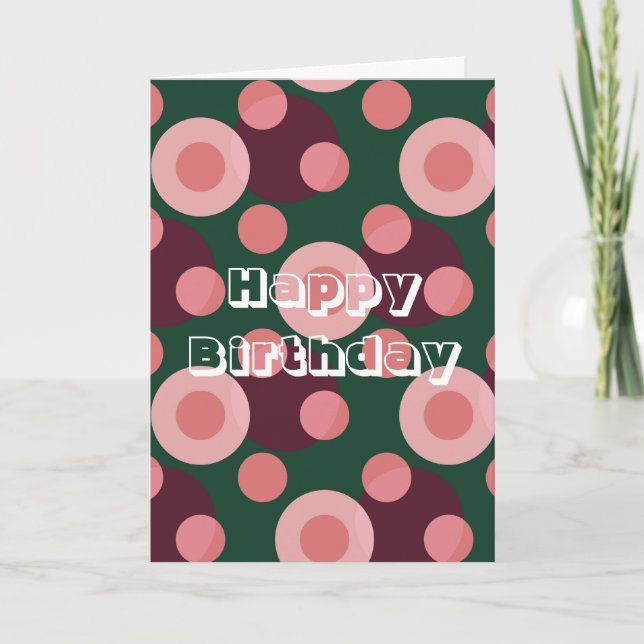 Tarjeta Diseño retro, Feliz Cumpleaños  (Anverso)