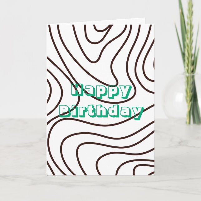 Tarjeta Diseño retro, Feliz Cumpleaños  (Anverso)