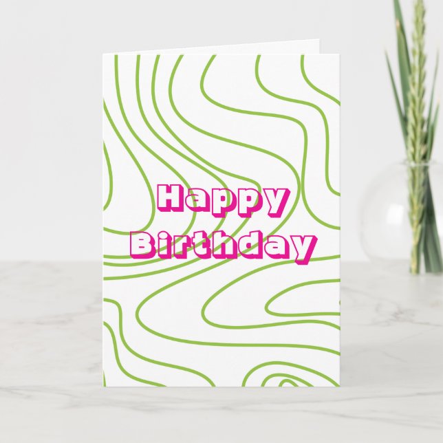 Tarjeta Diseño retro, Feliz Cumpleaños  (Anverso)