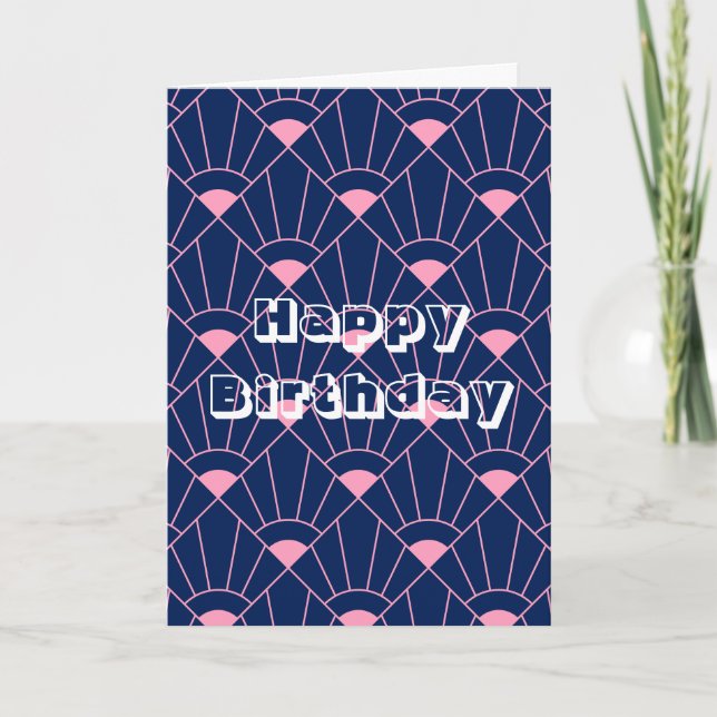 Tarjeta Diseño retro, Feliz Cumpleaños  (Anverso)