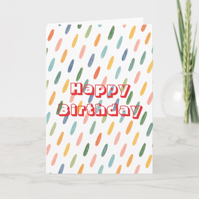 Tarjeta Diseño retro, Feliz Cumpleaños  (Anverso)