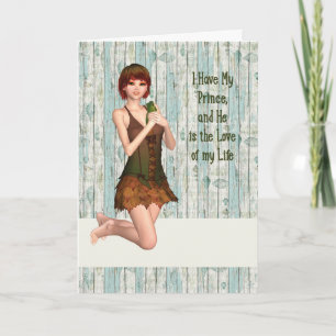 Tarjeta Diseño romántico en un ambiente de cuento de hadas