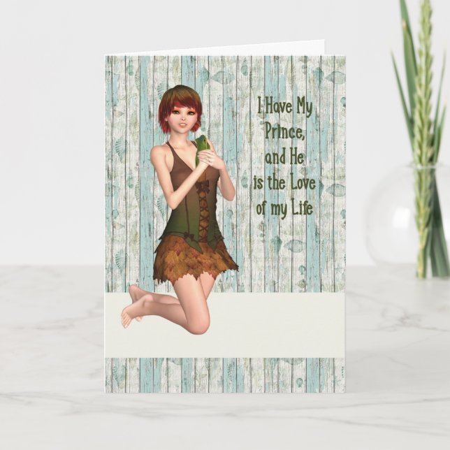 Tarjeta Diseño romántico en un ambiente de cuento de hadas (Anverso)