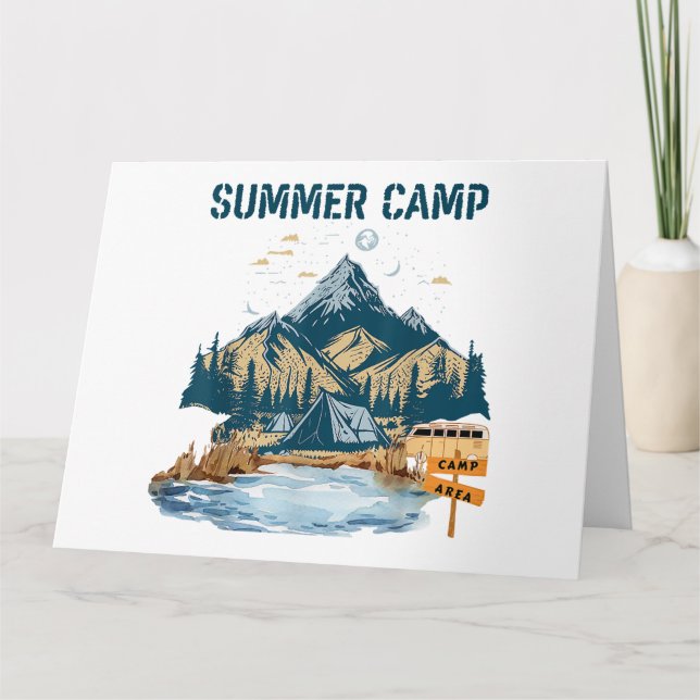 Tarjeta Diseño sencillo en el campamento de verano (Anverso)