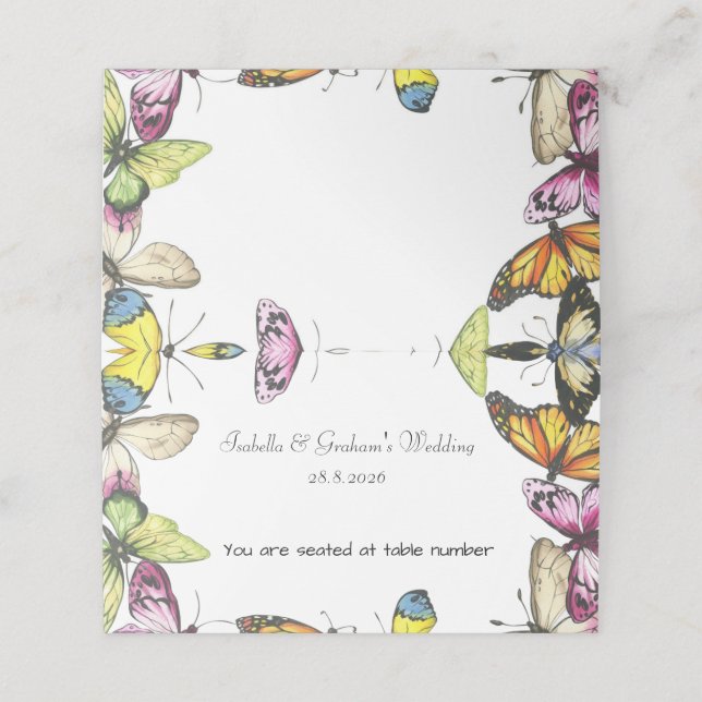 Tarjeta - Diseño simple de mariposa (Exterior desplegado)