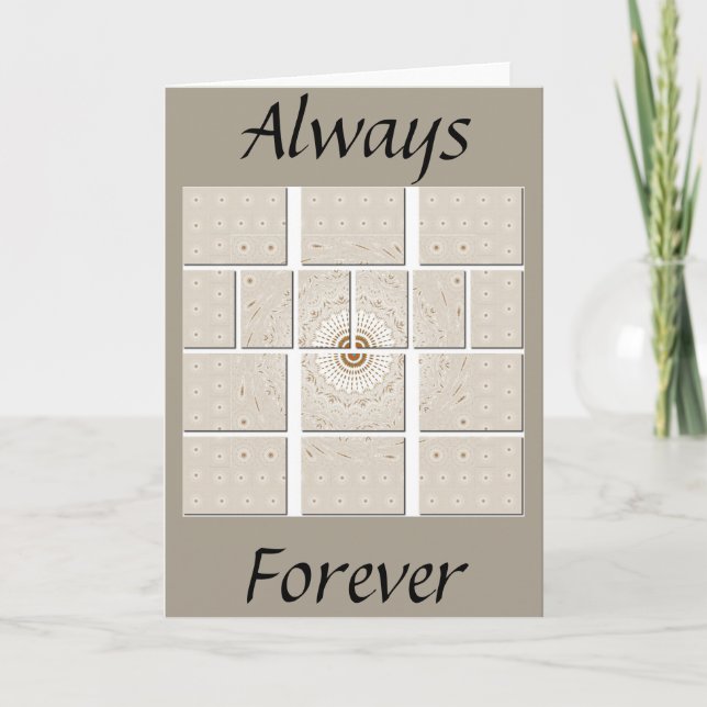 Tarjeta Diseño tonal geométrico beige neutro minimalista (Anverso)