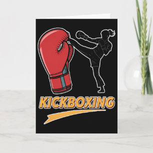 Tarjeta Diseño único de guante de boxeo de kickboxing