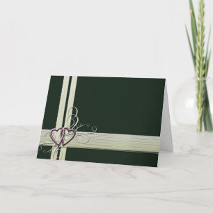 Tarjeta Diseño verde oscuro del corazón