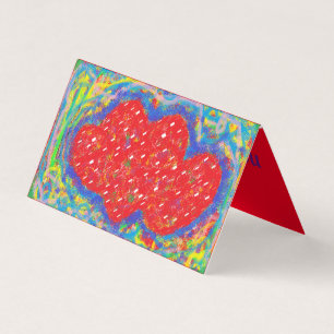 Tarjeta Diseño verde rojo de los saludos del arte con el