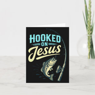 Tarjeta Diseño vintage de hombre Jesús fe pescado pesca