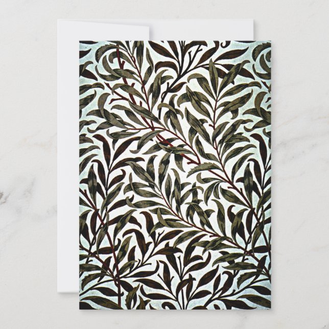 Tarjeta Diseño William Morris, Willow Bough (Anverso)
