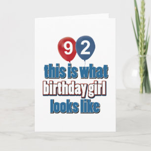 Tarjeta diseños de 92 años