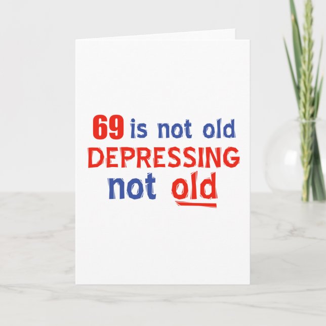 Tarjeta diseños de cumpleaños a 69 años (Anverso)