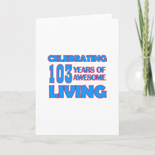 Tarjeta Diseños de cumpleaños de 103 años