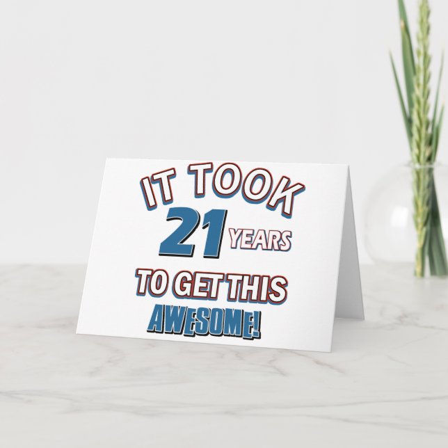 Tarjeta diseños de cumpleaños de 21 años (Anverso)