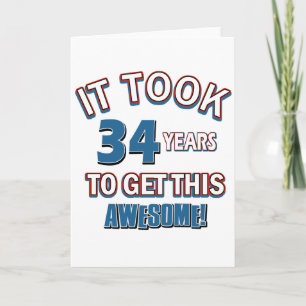 Tarjeta diseños de cumpleaños de 34 años