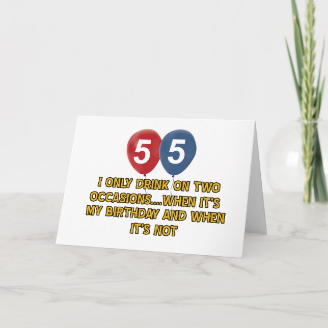 Tarjeta diseños de cumpleaños de 55 años (Anverso)