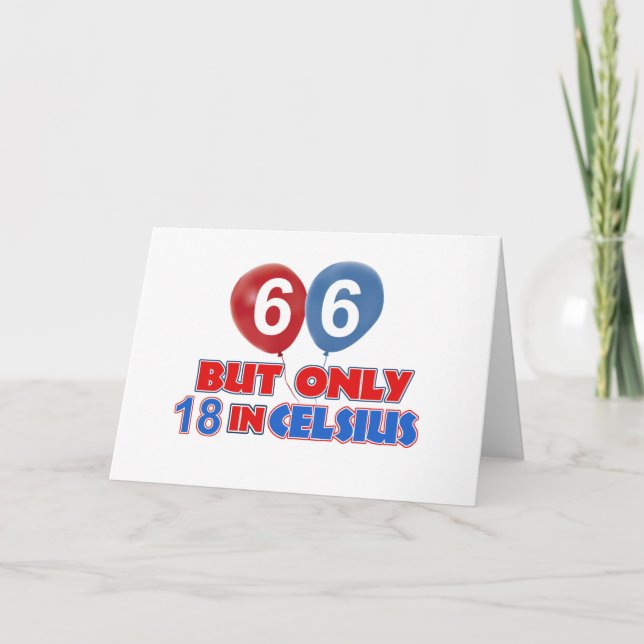 Tarjeta diseños de cumpleaños de 66 años (Anverso)