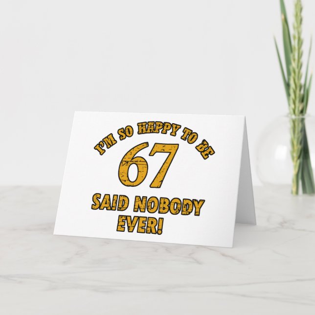 Tarjeta Diseños de cumpleaños de 67 años (Anverso)