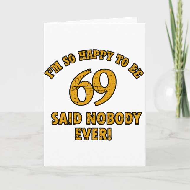 Tarjeta Diseños de cumpleaños de 69 años (Anverso)