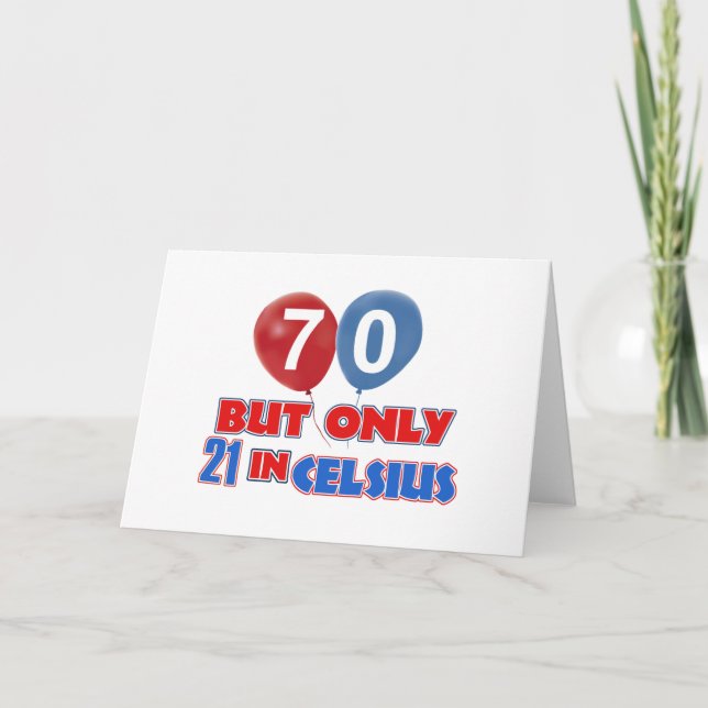 Tarjeta diseños de cumpleaños de 70 años (Anverso)