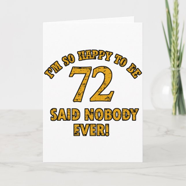 Tarjeta Diseños de cumpleaños de 72 años (Anverso)