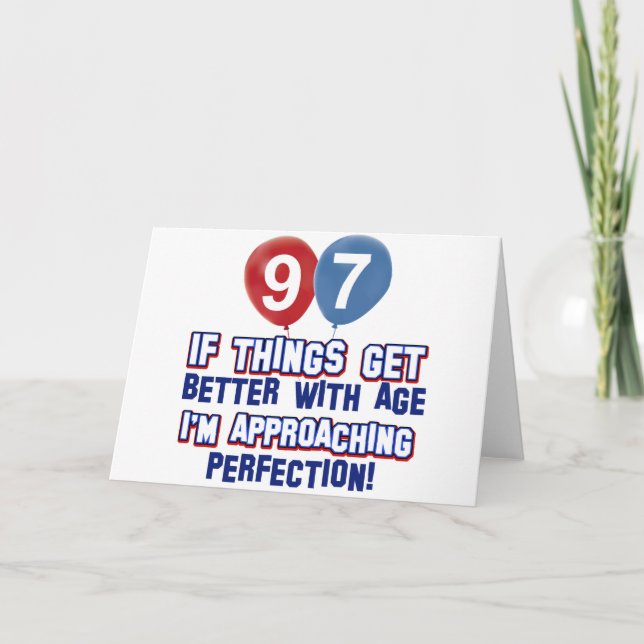 Tarjeta diseños de cumpleaños de 97 años (Anverso)