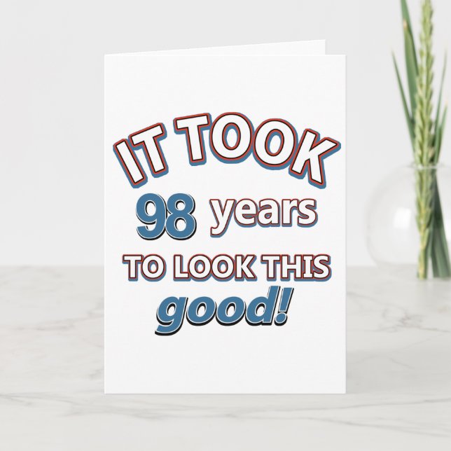 Tarjeta diseños de cumpleaños de 98 años (Anverso)