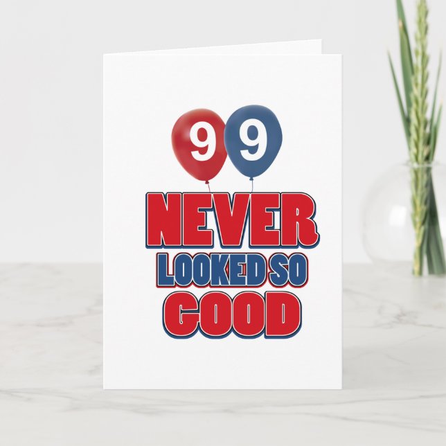 Tarjeta diseños de cumpleaños de 99 años (Anverso)
