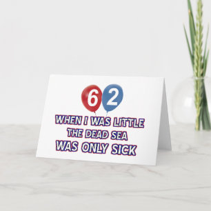 Tarjeta diseños de cumpleaños de mar muerto de 62 años