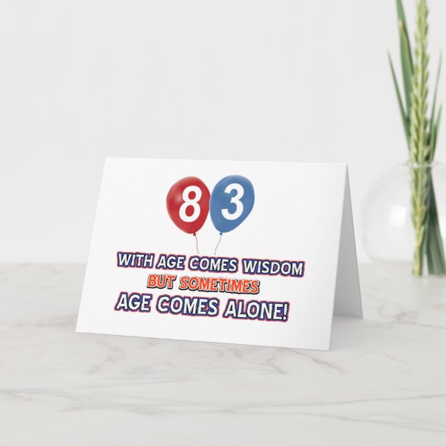 Tarjeta diseños de cumpleaños de sabiduría de 83 años (Anverso)